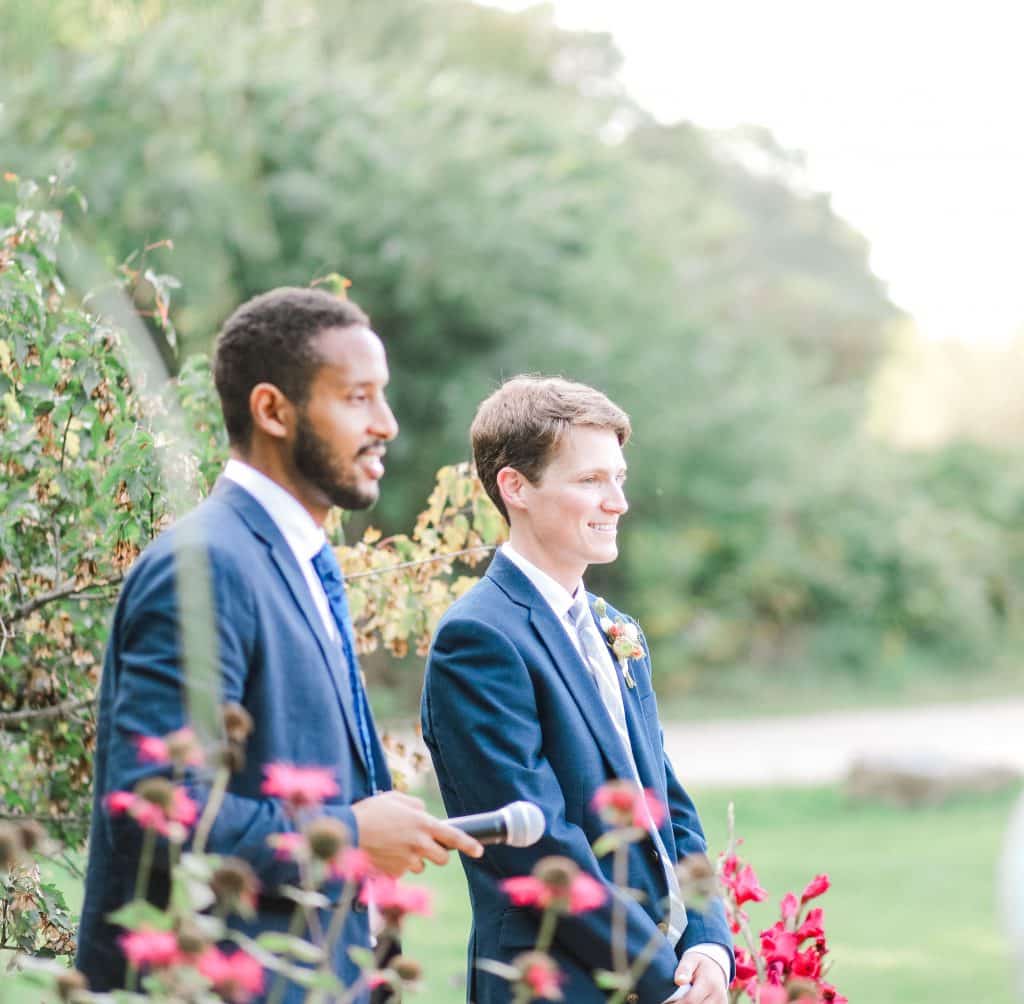 groom waiting at the alter for his bride