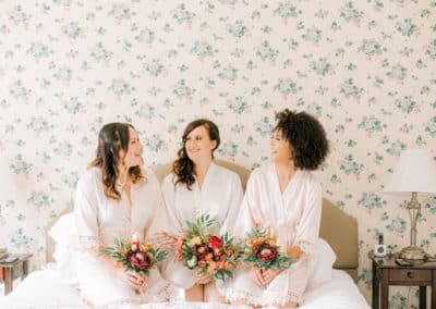 bridesmaids before a maine wedding