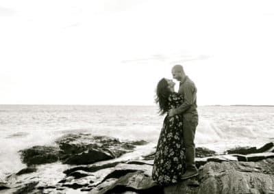 engagement photos on maine coast