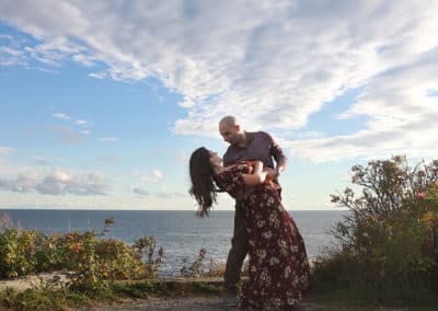 engagement photos on maine coast