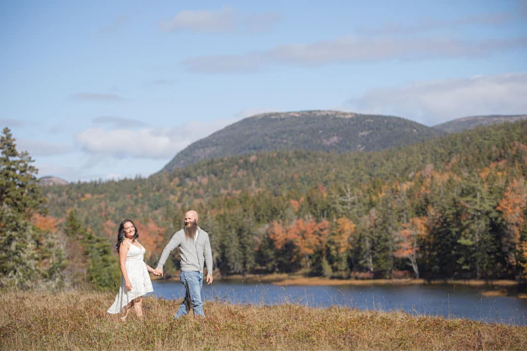 engagement photos in acadia maine