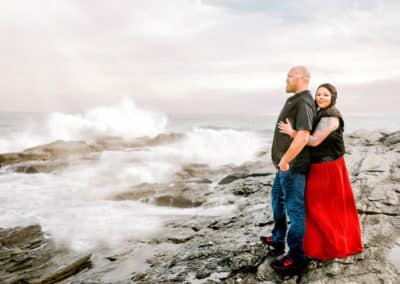 engagement session on maine coast