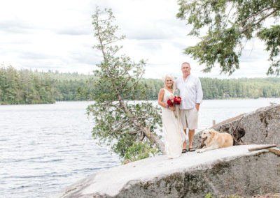 wedding portraits on a maine lake