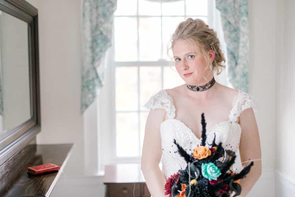 Bride getting ready at whitney farm estates