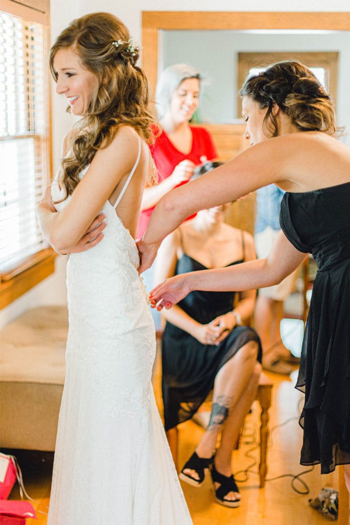 bride getting ready for a wedding in Augusta, Maine