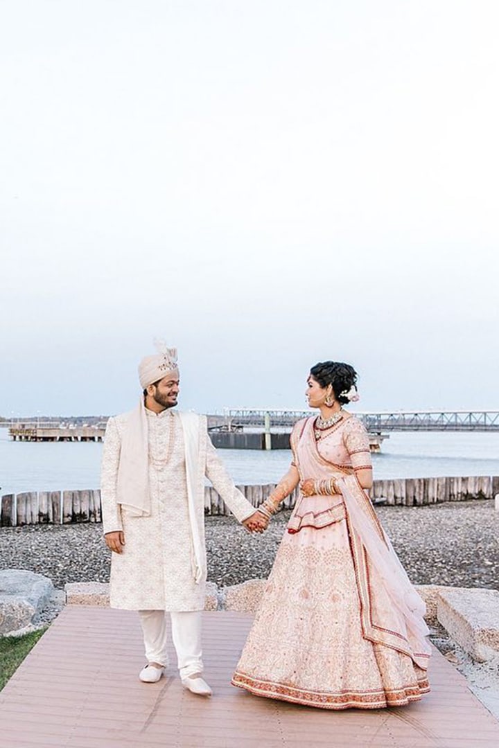 indian bride and groom getting married in Scarborough Maine