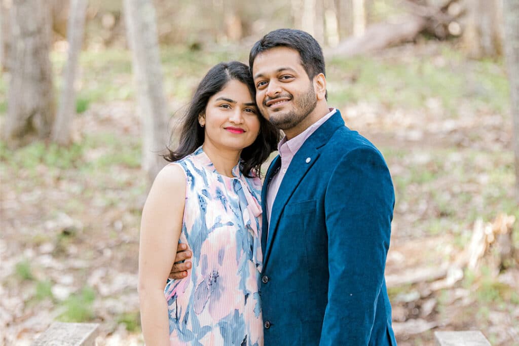 Portland Maine-engagement shoot in the woods