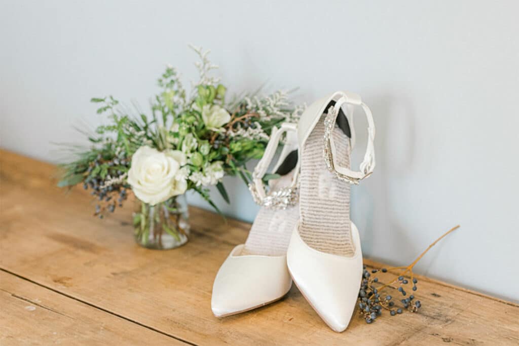 brides shoes at breakwater inn and spa