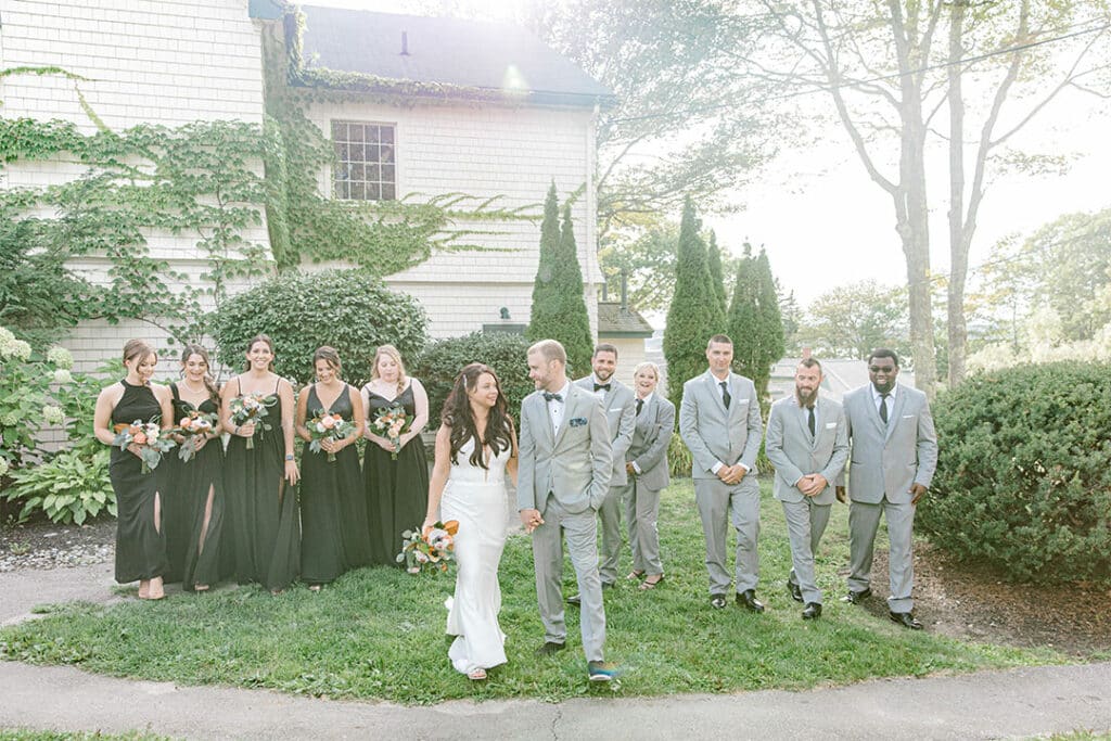 full wedding party at Spruce Point Inn