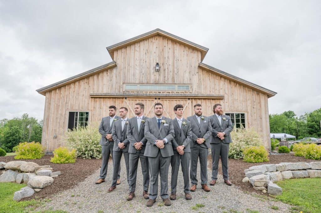 Groom with his groomsmen ready for the wedding at The Grove.